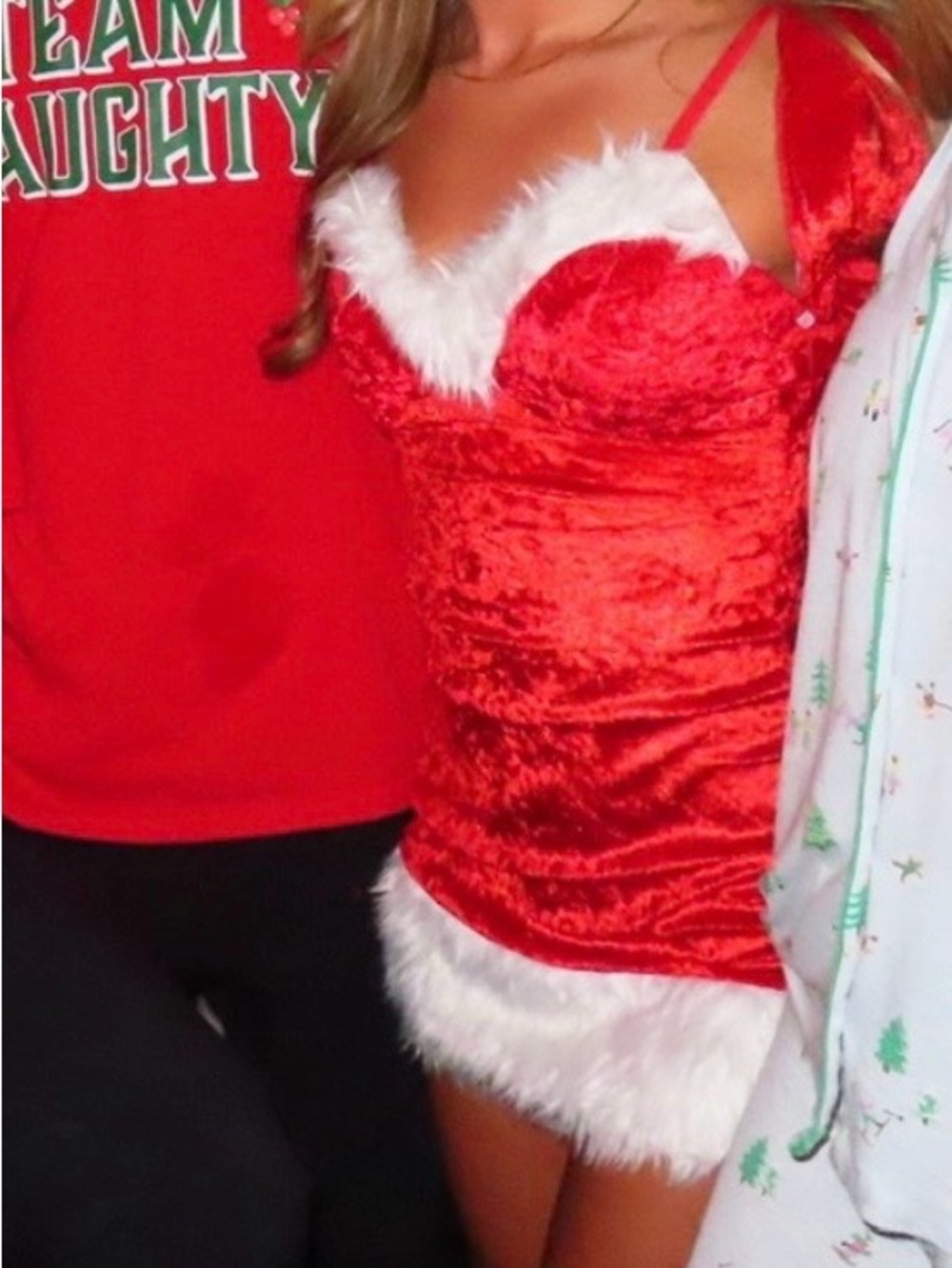 Santa Dress with Faux Fur Trim